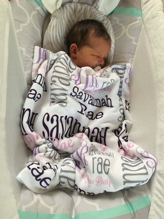Personalized Baby Name Blanket - Classic Design - The Savannah Rae