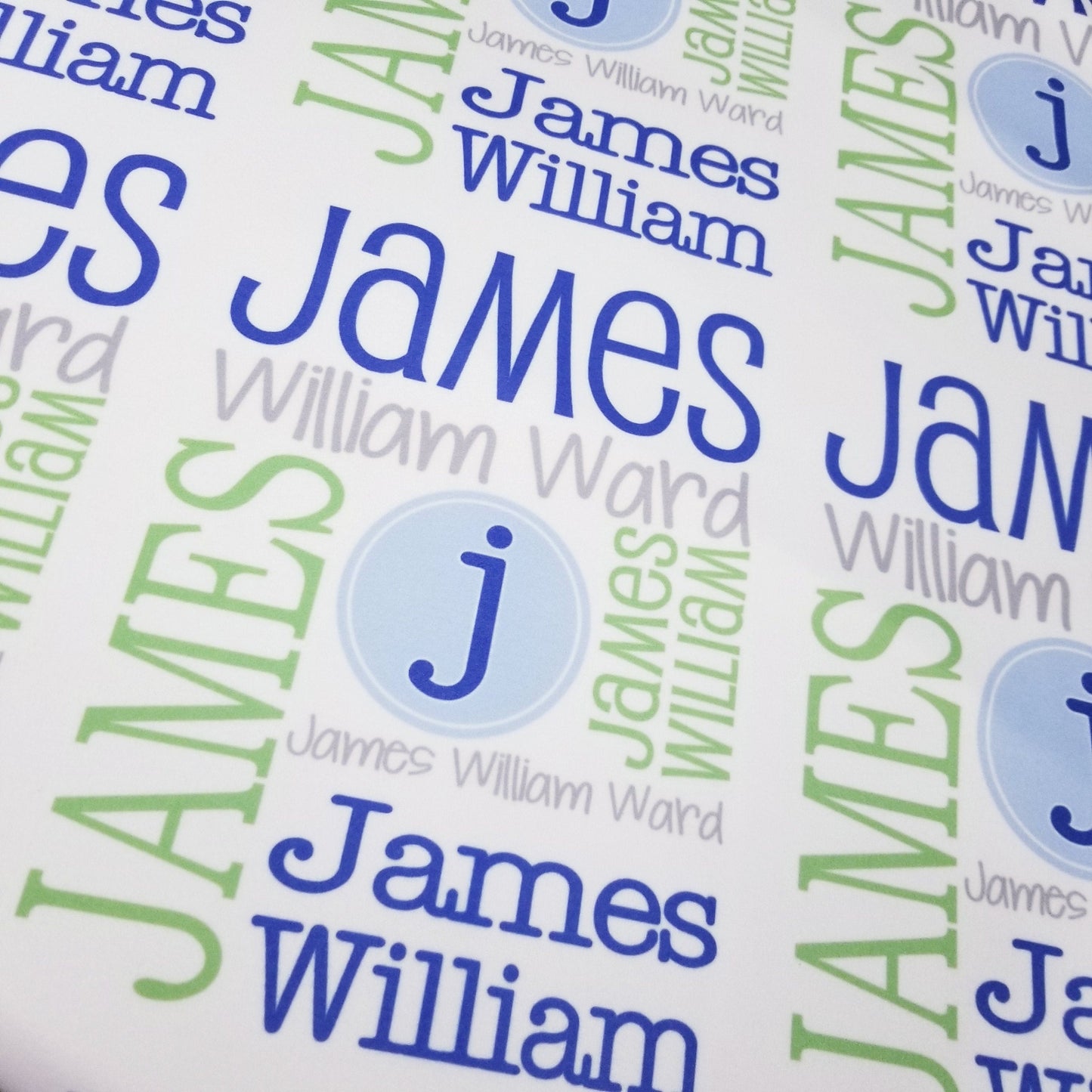 Personalized Baby Name Blanket - Circle Initial Design - Bennett