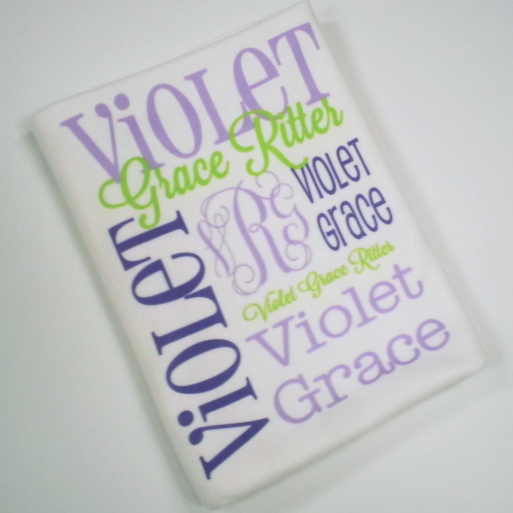 Personalized Baby Name Blanket - Classic Design - The Madelyn